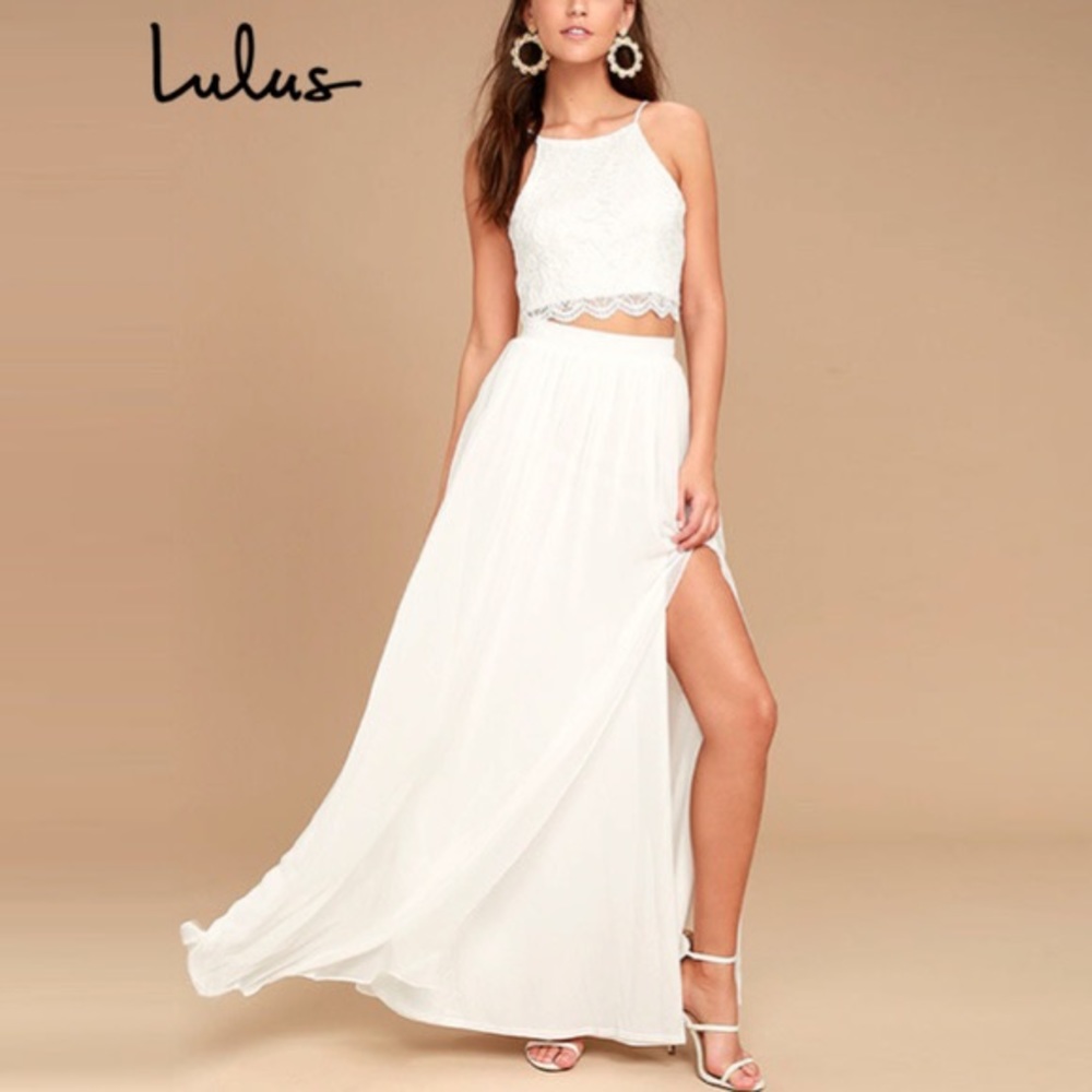 Lulus White Maxi Skirt Size Large